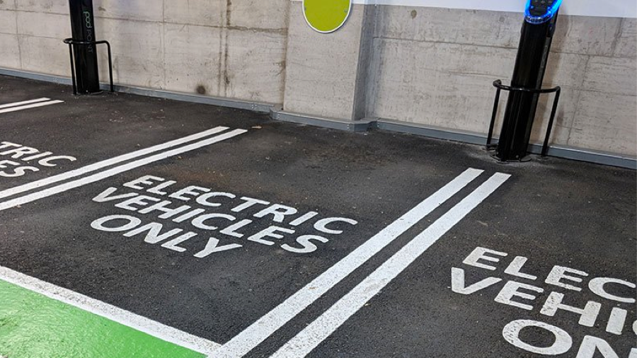 Electric vehicles only parking spaces
